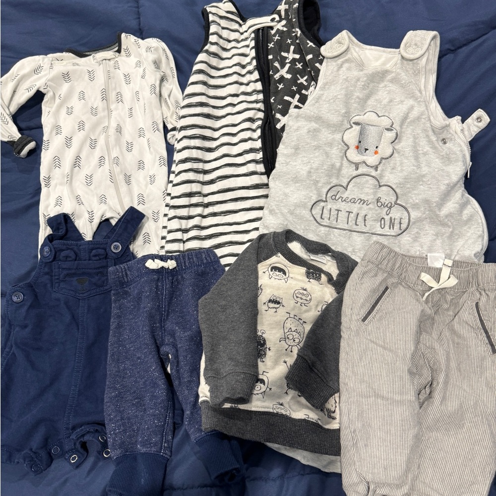 6-9m boys clothes and sleepsuit